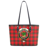 Seton Modern Tartan Crest Leather Tote Bag